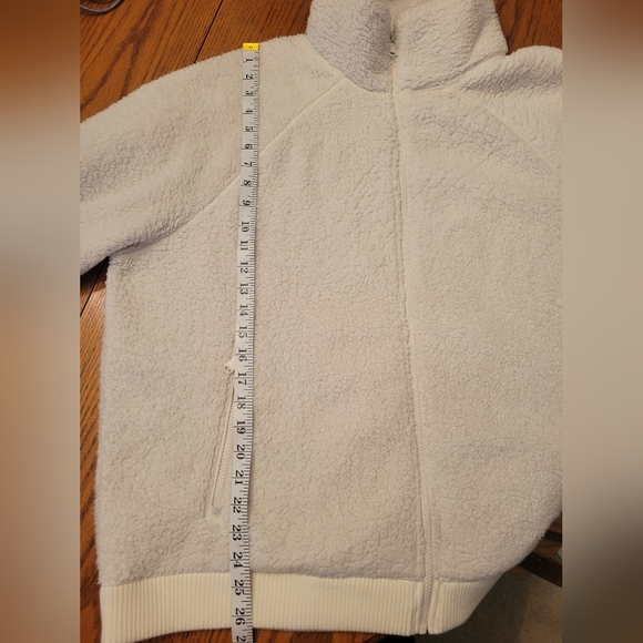 Athleta Tugga Sherpa Full Zip Warm Fleece Jacket Ivory Cream Plus Size 1X - Picture 9 of 11